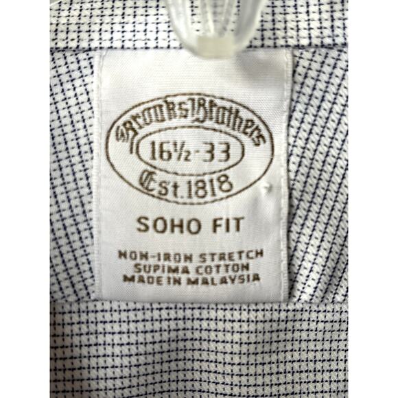 Brooks Brothers men's long sleeve button down shirt, blue/white, 16-1/2 - 33 - Picture 2 of 9
